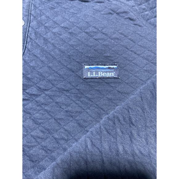 LL Bean Pullover Mens Extra Large Blue Quilted Quarter 1/4 Snap Active Outdoors - Picture 3 of 8
